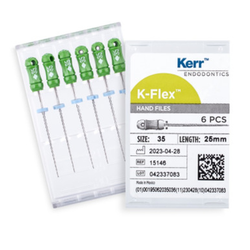 Kerr K-Flex Files 25mm Size 35 Green 6/Pack