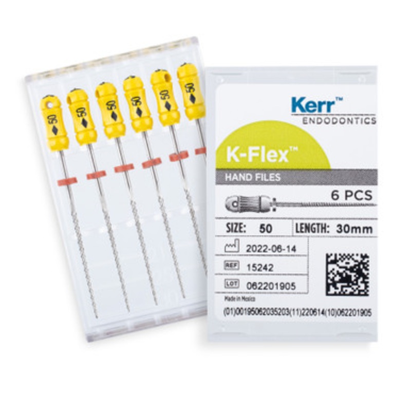 Kerr K-Flex Files 30mm Size 50 Yellow 6/Pack