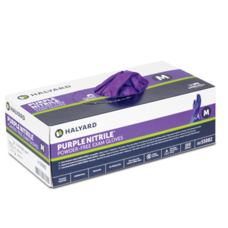 Halyard Purple Powder-Free Nitrile Exam Gloves 100/Box
