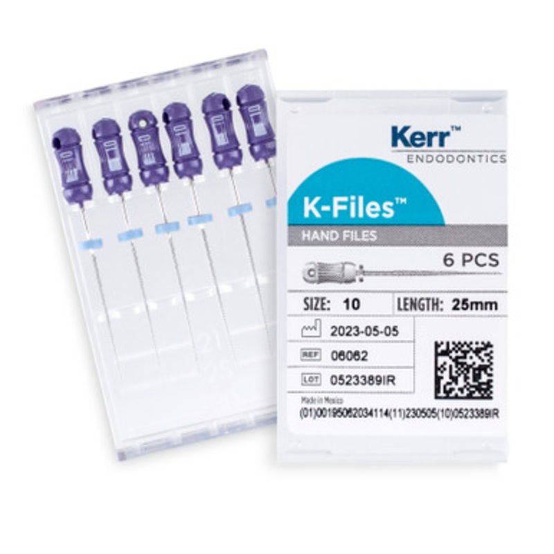 Kerr K-Files 25mm Size 10 Purple 6/Pack