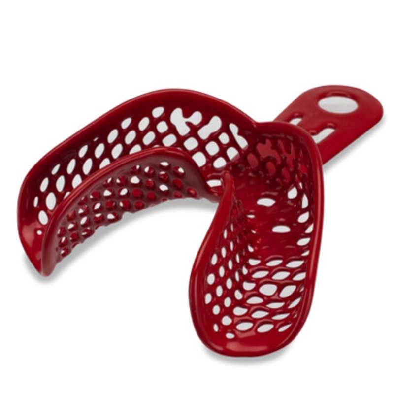 CTrays Metal Impression Trays Medium (Red) Lower Arch 12/Pack