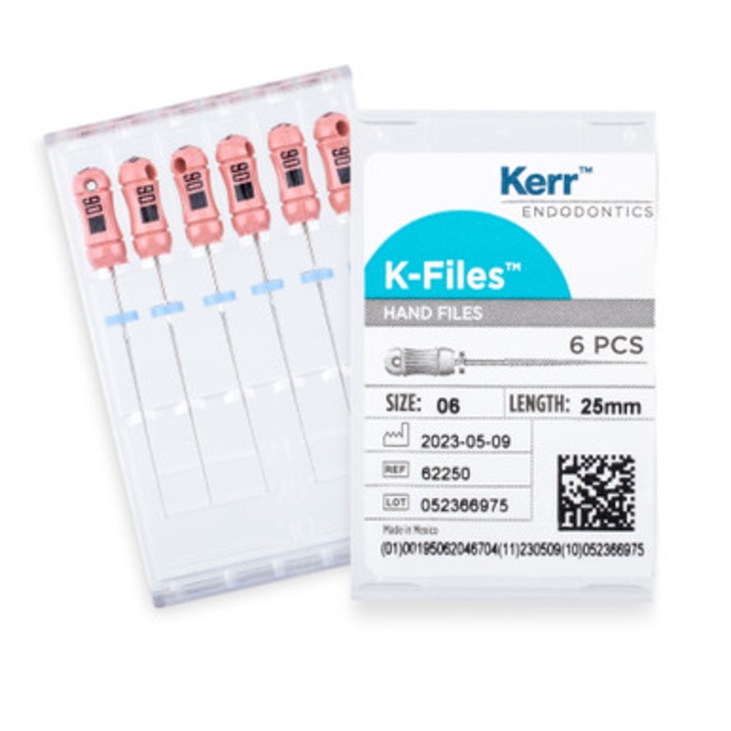 Kerr K-Files 25mm Size 06 Pink 6/Pack