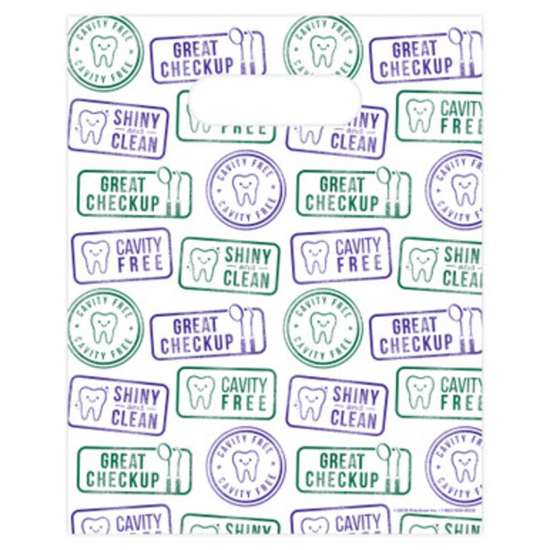 8 x 10 Dental Stamp Scatter Print Bags 100/Pack