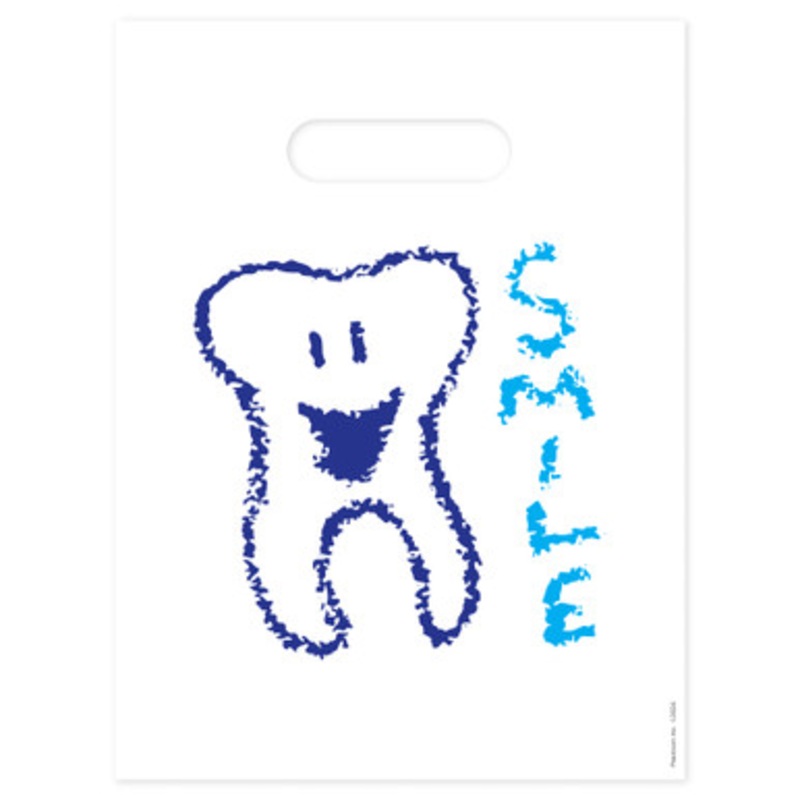 9 x 12 Smile Tooth Bags 100/Pack