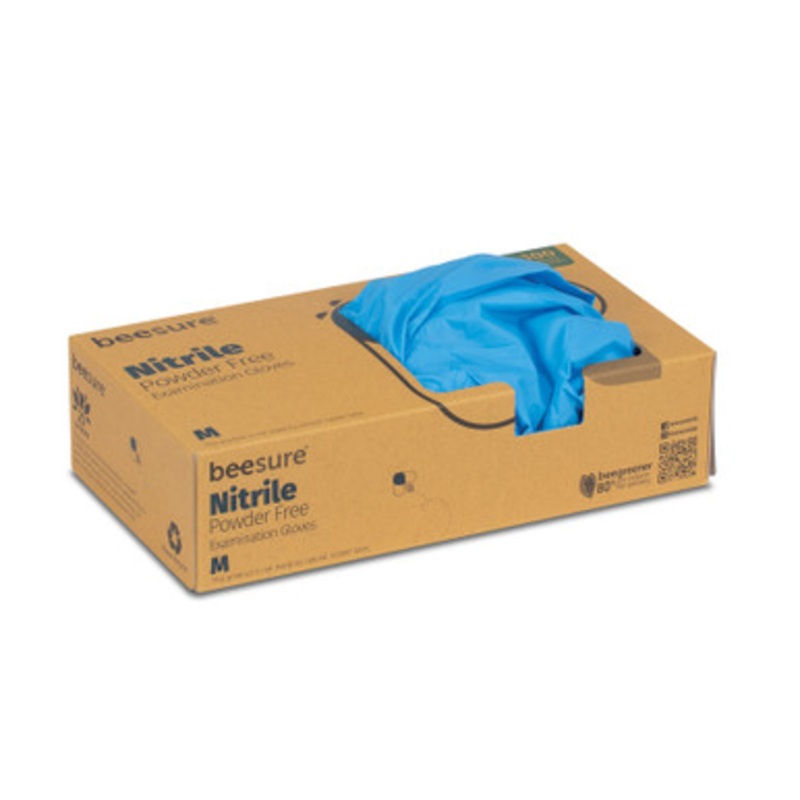 Beesure Powder-Free Nitrile Exam Gloves 100/Box