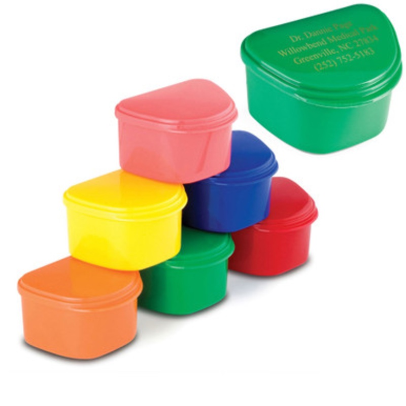 Personalized Carier Primary Color Denture Cases 12/Pack