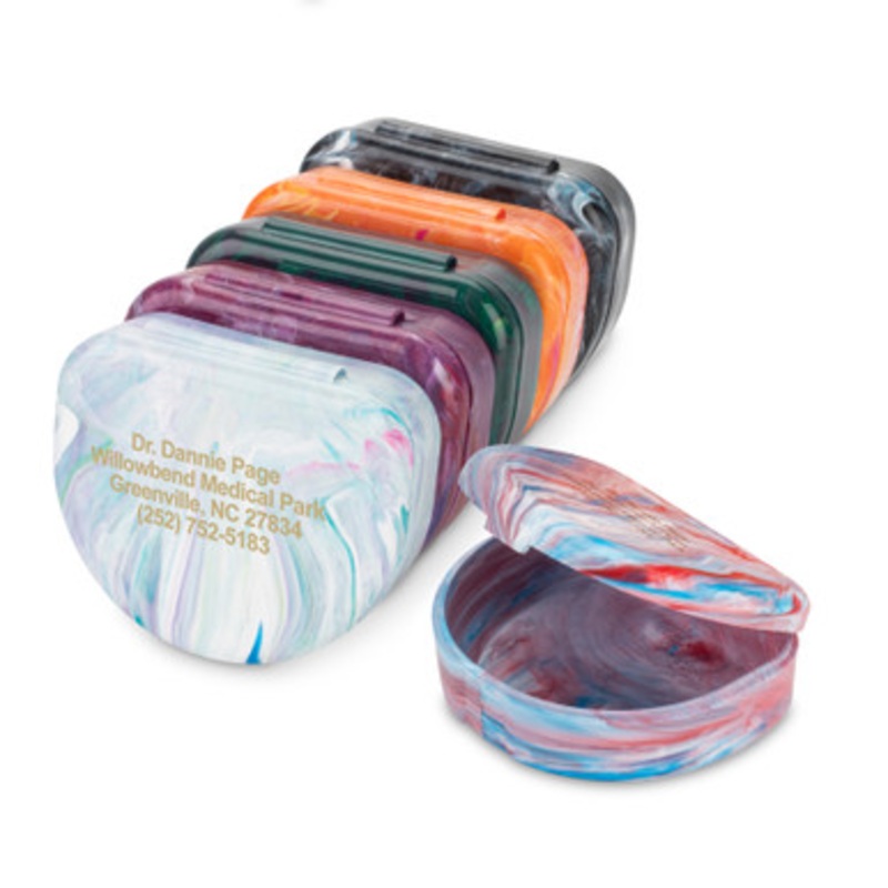 Personalized Designer Marbled-Color Retainer Cases 24/Pack