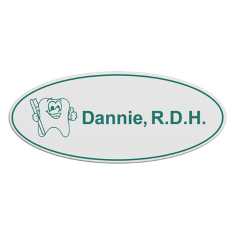 Personalized Oval White Name Badge