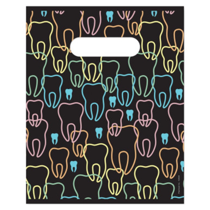 8 x 10 Neon Teeth Scatter Print Bags 100/Pack