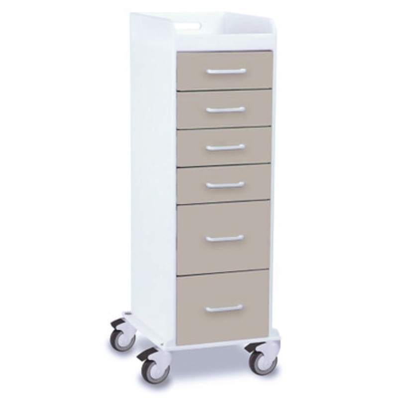 Core Tall Locking Six Drawer Cart