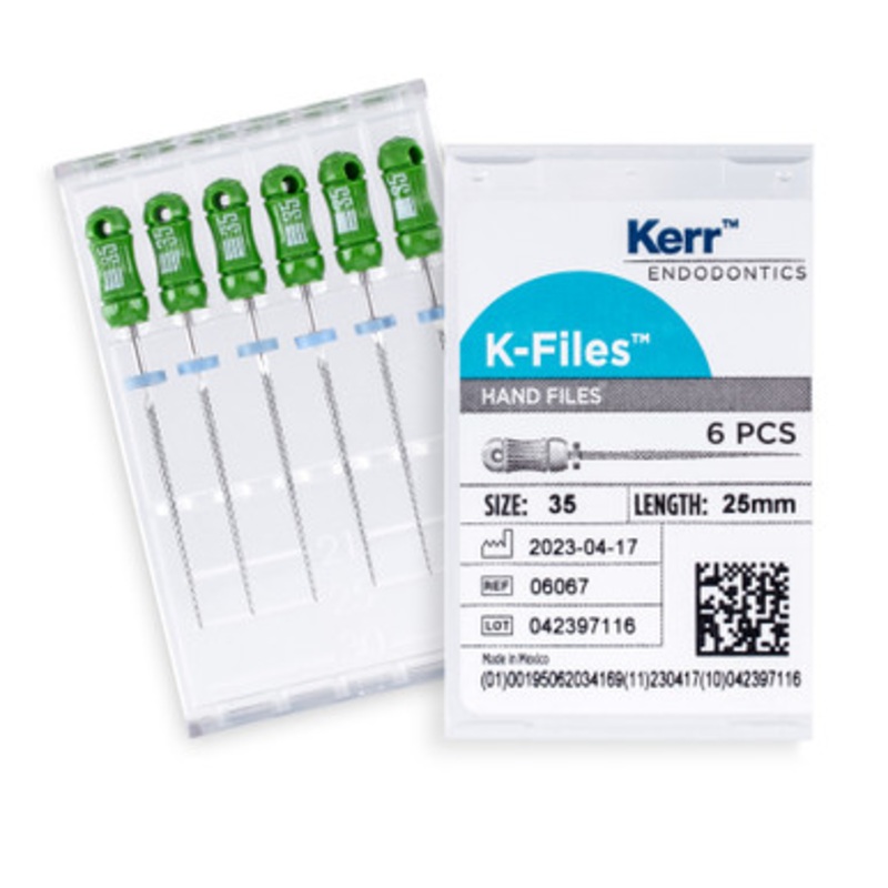 Kerr K-Files 25mm Size 35 Green 6/Pack