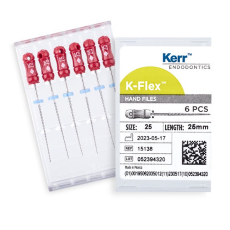 Kerr K-Flex Files 25mm Size 25 Red 6/Pack