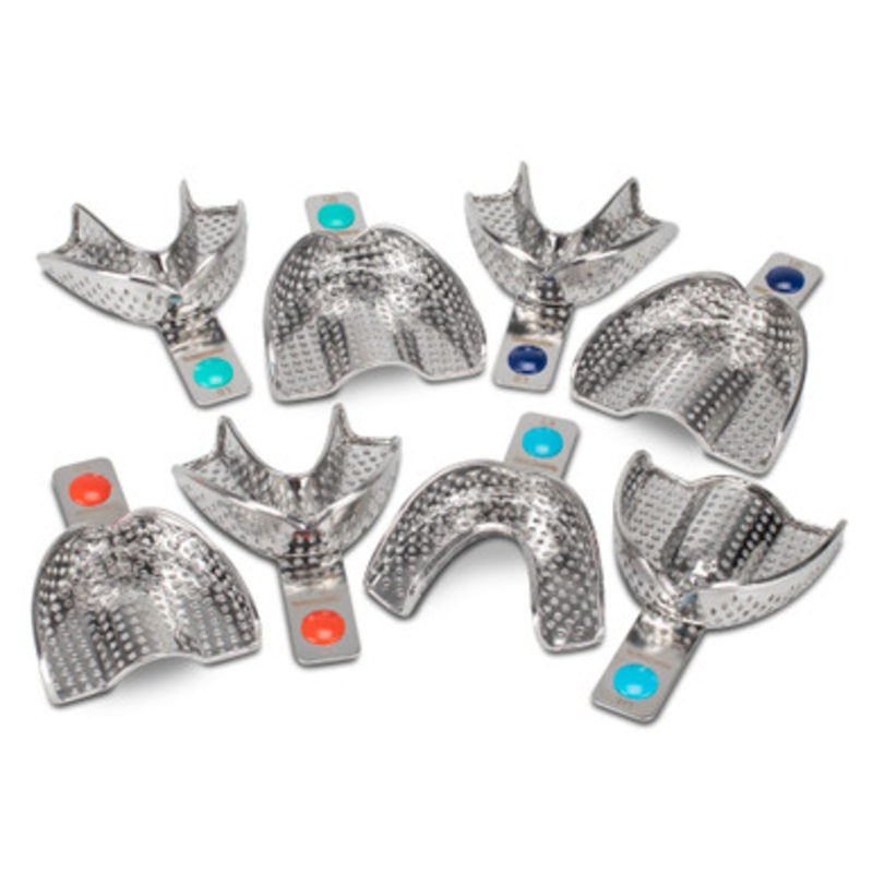 Perma-Lock Full Arch Stainless Steel Impression Set (8 Trays)