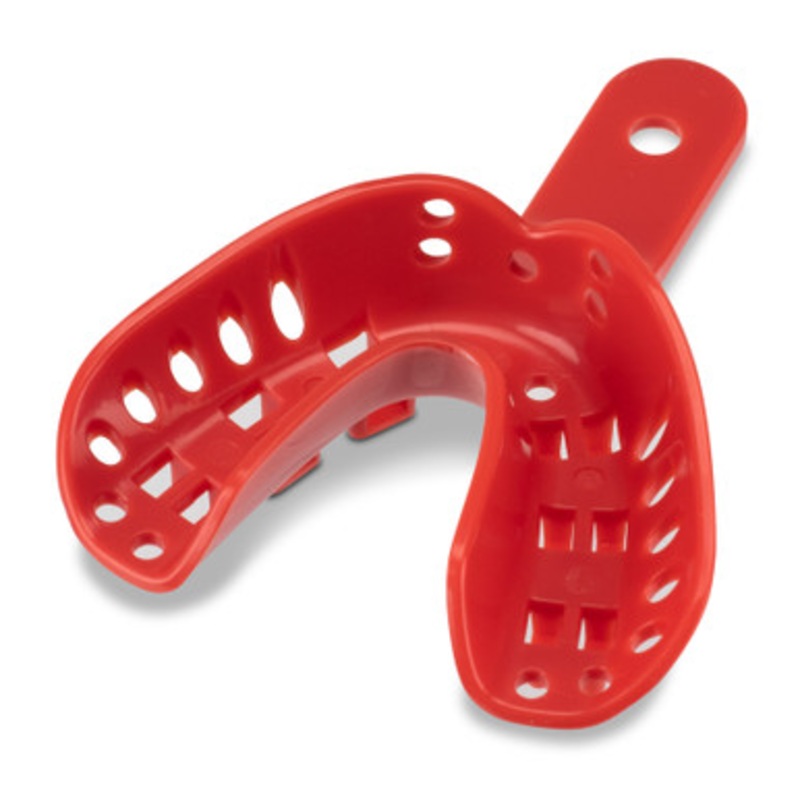 Excellent-Lock Disposable Ortho Impression Trays Pedo Small (Red) Lower 50/Pack
