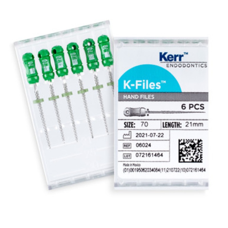 Kerr K-Files 21mm Size 70 Green 6/Pack