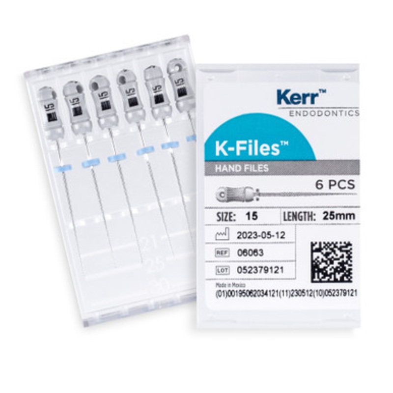 Kerr K-Files 25mm Size 15 White 6/Pack