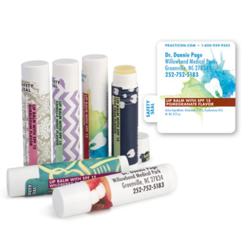 Personalized Watercolor Tooth Lip Balms 250/Case