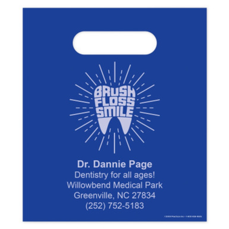 7  x 9 Brush Floss Smile F Personalized Bags 500/Pack
