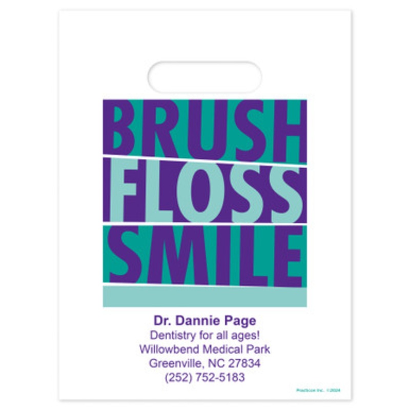 9 x 12 Brush Smile Floss Shine Personalized Bags 500/Pack