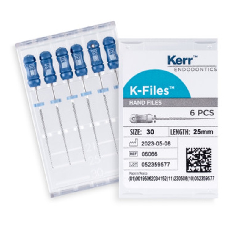 Kerr K-Files 25mm Size 30 Blue 6/Pack