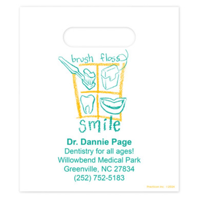 7  x 9 Brush Floss B Personalized Bags 500/Pack