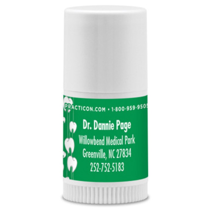 Personalized Flossing Molars Green Mini Lip Balms 250/Case